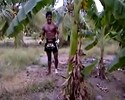 Il explose un bananier � coup de pied !