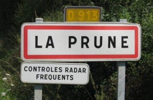 Panneau de la ville "La Prune" - Humourr.com
