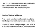 Lettre à l'ANPE