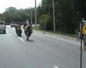 Chute de moto au stop