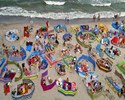 Une plage bien remplie