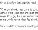 Blague : un petit enfant écrit au Père Noël